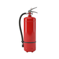 Firefighting Equipment Extinguisher Isolated on Transparent Background for Security Use
