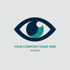Minimalist Teal and Blue Female Eye and Eyelashes Logo for Beauty or Vision Care