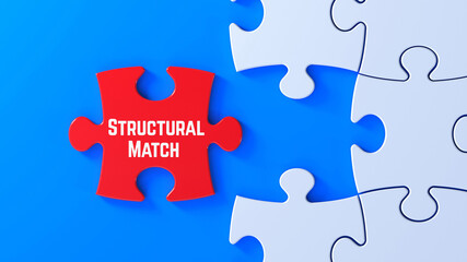 Structural Match. Red Puzzle Piece Representing Business Alignment, Leadership and Innovation Synergy