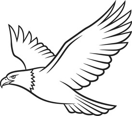 Eagle bird flying wings freedom animal wildlife nature predator outline art