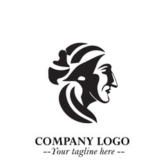 Obraz premium Elegant Old Woman Logo Symbol in Black on White Background with Classic and Minimalist Design