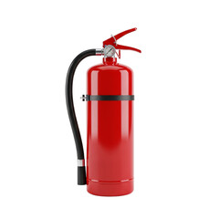 Obraz premium Red Fire Extinguisher Isolated on Transparent Background for Firefighting Design 