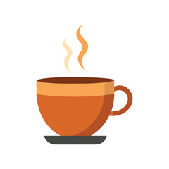 Cup Of Coffee Flat Colour Vector Illustration