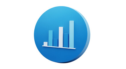 3d icon of 3d rendering of bar chart isolated on transparent background, representing growth and financial performance