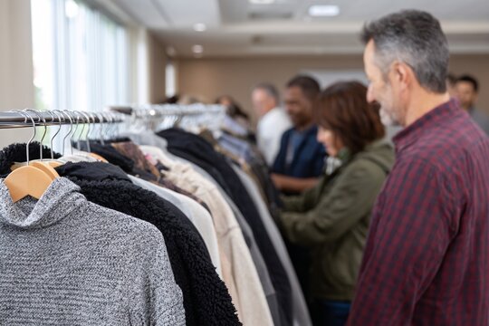 Volunteers prepare winter coats for those in need during Christmas