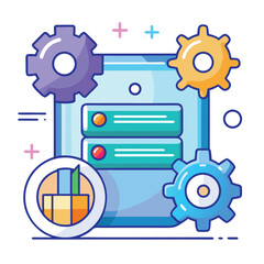 settings and configuration icon set with gear and .eps