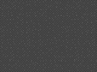 Fine Snow Drop Star Overlay Seamless, Small Winter Snowfall Transparent Pattern, Light Snow and Star Confetti Background