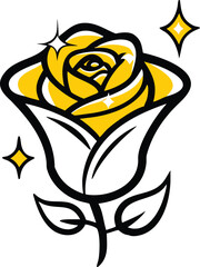 silver rose with diamond dew drops  elegant vector.eps