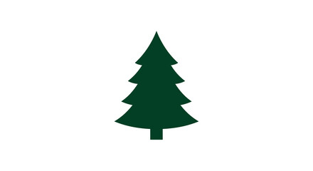 Simple green tree silhouette design for nature and holiday themes