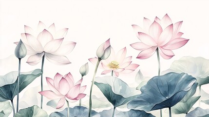 The natural beauty of blooming lotus flowers
