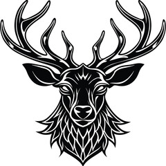 stylized stag head with antlers forming a crown sh.eps