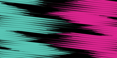 Car sticker wrap banner abstract sporty lines pink blue greenish grunge color combination brush storm thunder pattern racing motorsport. grungy style rally flag background for motor or auto sport
