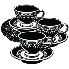 trio of teacups with matching saucers (1).eps