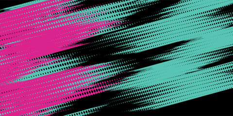 Car sticker wrap banner abstract sporty lines pink blue greenish grunge color combination brush storm thunder pattern racing motorsport. grungy style rally flag background for motor or auto sport
