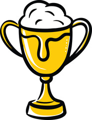 trophy cup filled with ice cream  sports humor vec.eps