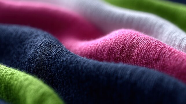 Close-up of textured fabric folds in vibrant colors