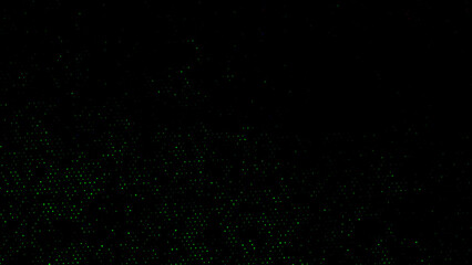 Abstract Dark Background With Scattered Green Blue And Red Dots Representing Data Flow And Network Connections