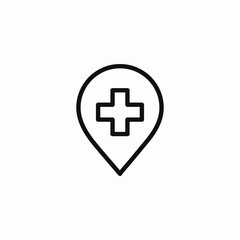 Fototapeta premium hospital clinic location icon sign vector