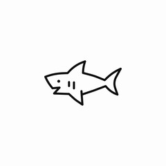 Fototapeta premium ocean predator shark icon sign vector
