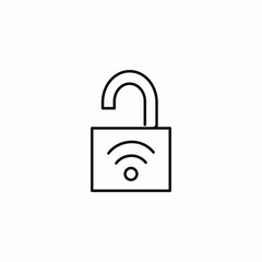 open wireless lock icon sign vector