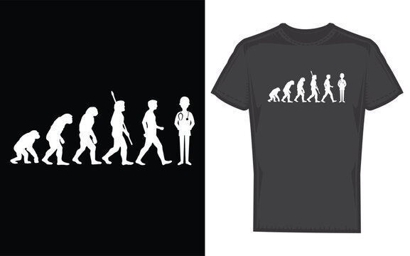 Silhouette of a man evolving through medical professions from early healers to modern doctors representing the advancement of healthcare and medical expertise silhouette