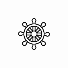 ship steering wheel icon sign vector