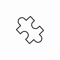 single puzzle piece icon sign vector