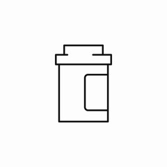 tall medicine bottle icon sign vector