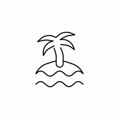 Fototapeta premium tropical desert island icon sign vector