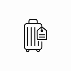 wheeled suitcase tag icon sign vector