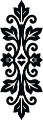 Obraz premium Elegant black floral ornament with swirls and leaves