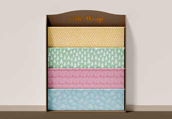Wrapping Paper Shelf Mockup