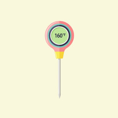 Digital Thermometer Illustration Displaying 160°F