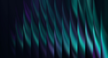 Abstract glowing lights in deep purple and teal colors flowing