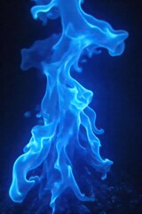 Obraz premium Mesmerizing Electric Blue Flames A Vibrant Dance of Surreal Fire, Perfect for Fantasy Designs and Backgrounds