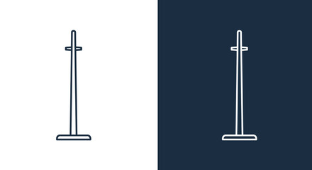 Minimalist outline of a lamp post on dual background