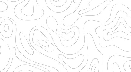 Obraz premium Minimalist topographic contour lines on a white backdrop create an elegant, flowing pattern with smooth, organic shapes suggesting movement and natural fluidity in a clean, modern style