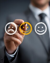 Professional Evaluating Feedback with Smiley Faces and Hand Gesture