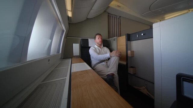 Experience the utmost in luxury air travel by indulging in the exquisite firstclass cabin