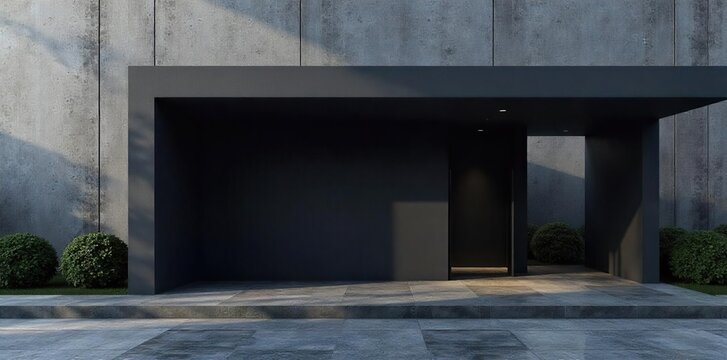 Sleek Modern Black Shelter Minimalist Architectural Design Providing Safe Haven
