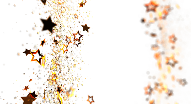 Abstract background with floating golden stars and sparkles, perfect for holiday designs, celebrations, or festive projects. Elegant and bright