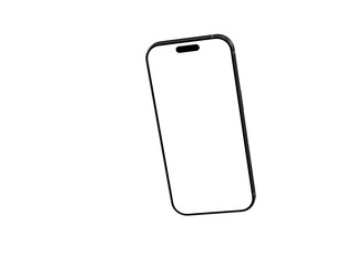 Clean image of a black smartphone with a blank screen, perfect for app presentations or technology concepts.  High-resolution, easily customizable.