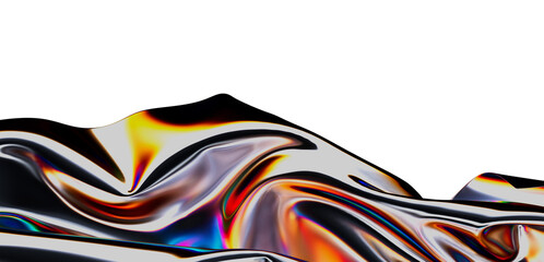 Iridescent metallic swirls, flowing abstract background. Perfect for modern designs.