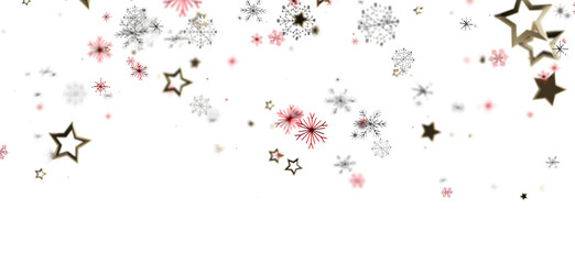 Festive Christmas background with falling stars and snowflakes. Perfect for holiday greetings, winter designs, and seasonal promotions. Ideal fo