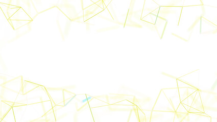 Abstract graphic background featuring connected lines and shapes in yellow with a blank white space. Perfect for tech, science, or data visualiz