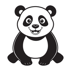 Charming cartoon panda adorable smiling panda vector