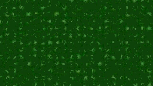 4K Digital Rain Binary Code Loop Background with Green Numbers and Flickering Glitch Effect.