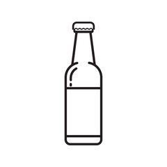 Beer bottle icon vector isolated on white background