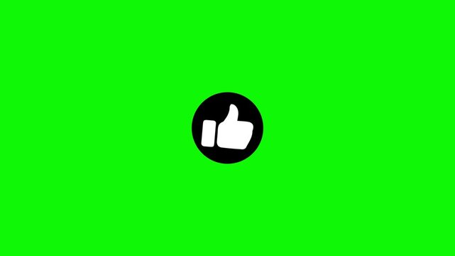 Facebook like icon . Social media like increasing with shiny, 4k video