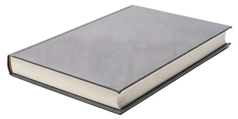 Blank hardcover book with gray cover for customization and mockup design